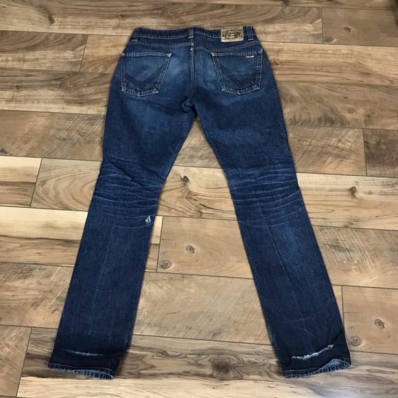 Volcom Straight Denim Jeans Mens Sz 32 X 33 Distressed - Picture 3 of 7